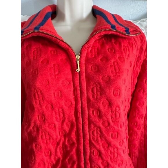 Juicy Couture Los Angeles Y2K Quilted Crimson Dressy Front Zip-Pockets Jacket XL - Picture 2 of 5